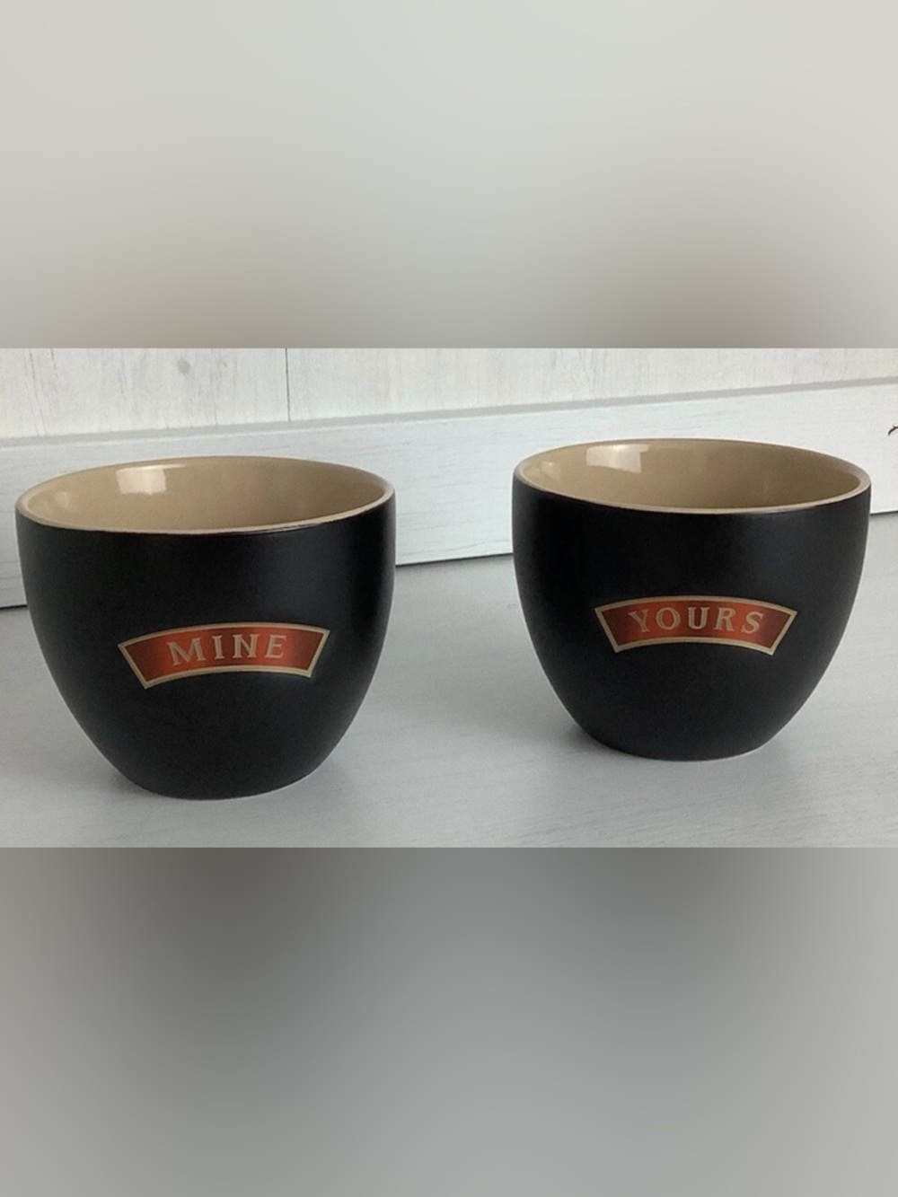 Authentic Baileys Irish Cream Pair of 'Yours' and 'Mine' Ceramic Mugs Never Used